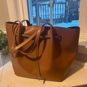 a new day Tan Leather Tote Bag